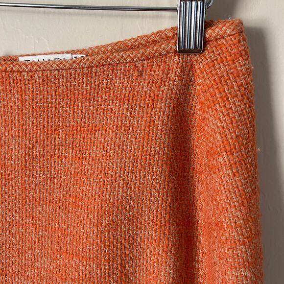 Tahari Orange Wool Blend Skirt Size 10 - Picture 3 of 5